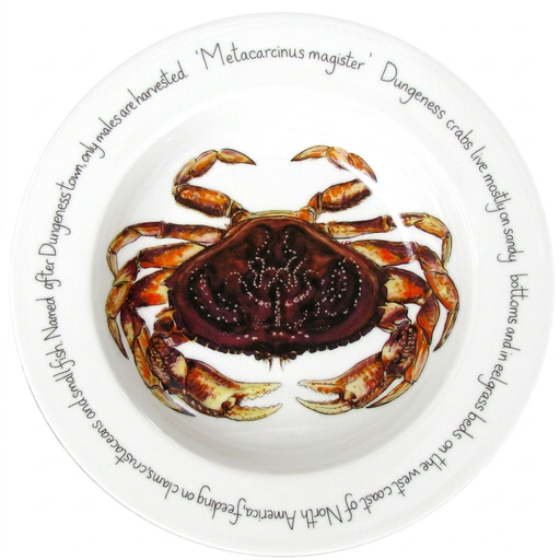 Dungeness Crab 30cm Deep Rimmed Plate