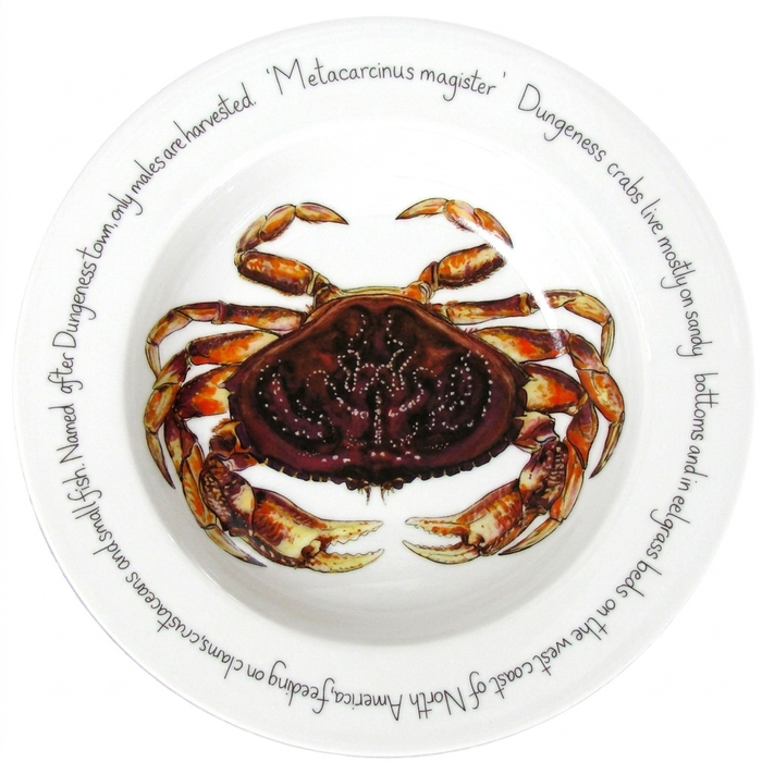 Dungeness Crab 30cm Deep Rimmed Plate
