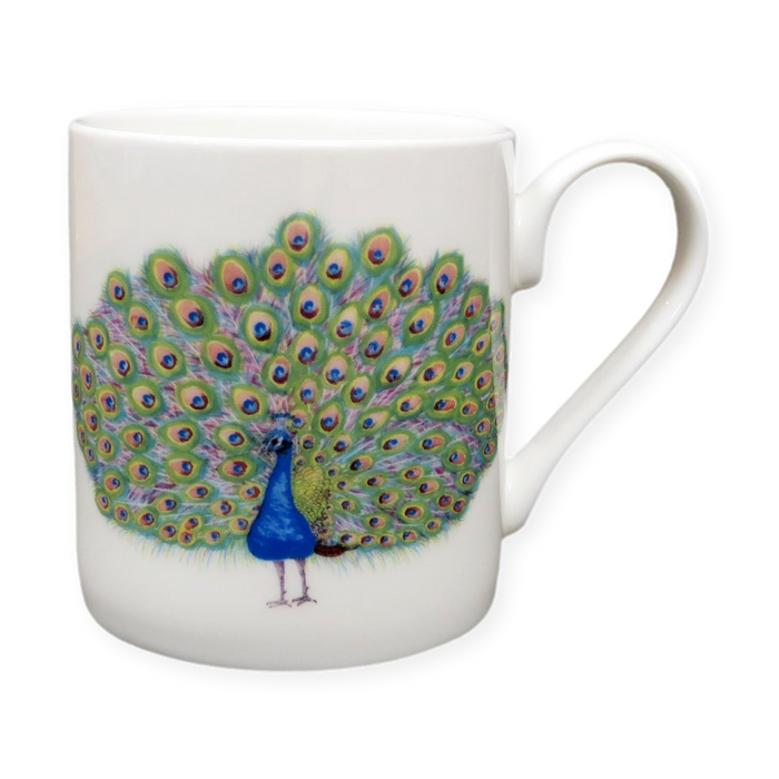 Peacock Mug (medium straight sided)