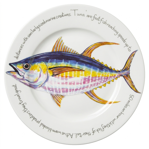 Yellowfin Tuna 30cm Flat Rimmed Plate