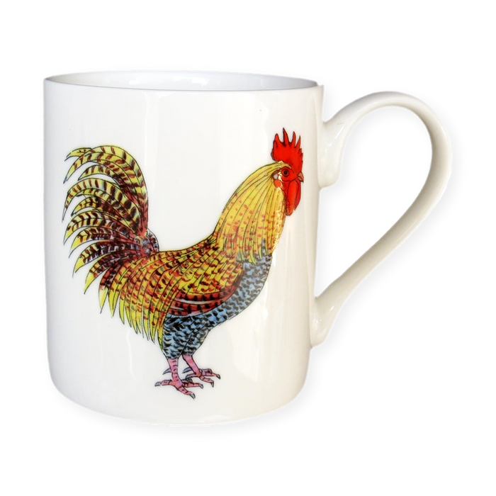 Cockerel & Hen Mug (medium straight sided)
