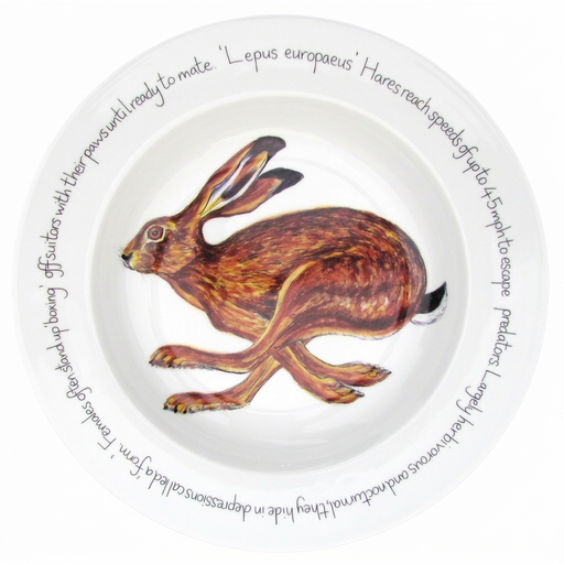 Hare Running 30cm Deep Rimmed Plate