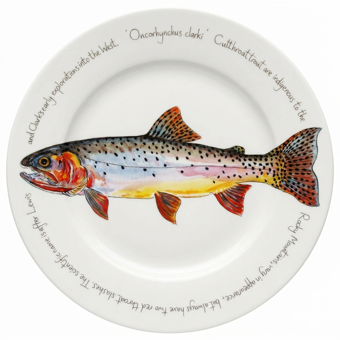 Cutthroat Trout 30cm Flat Rimmed Plate