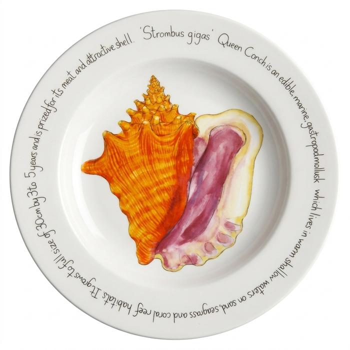 Conch 30cm Deep Rimmed Plate