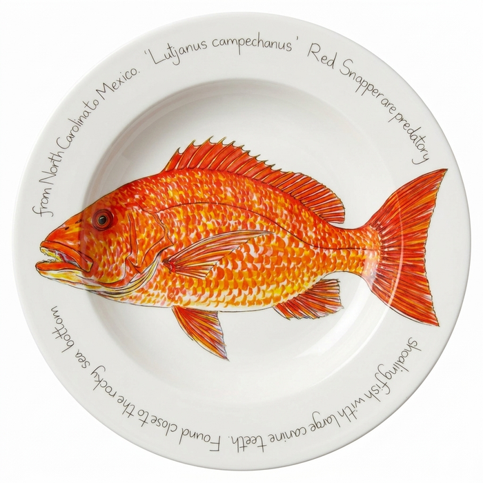 Red Snapper 30cm Deep Rimmed Plate