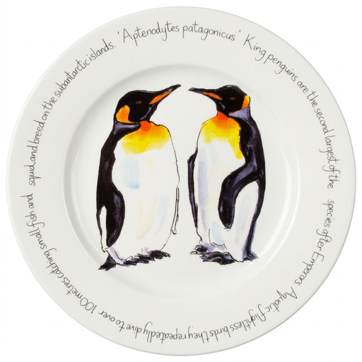 King Penguins 30cm Flat Rimmed Plate