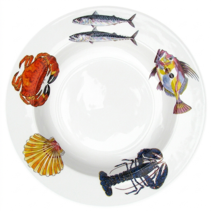 Fish & Shellfish 30cm Deep Rimmed Plate