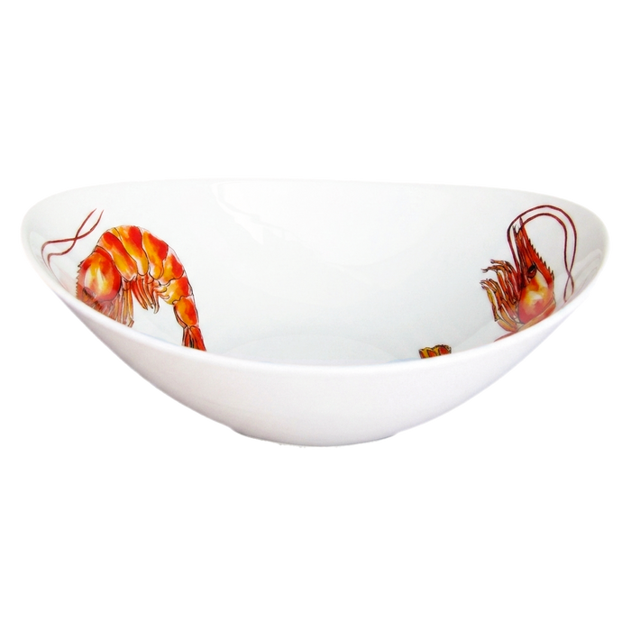 Shrimp & Prawn 18cm Oval Bowl styled on the table
