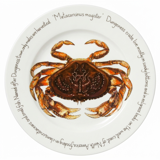 Dungeness Crab 30cm Flat Rimmed Plate