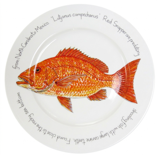 Red Snapper 30cm Flat Rimmed Plate (offer size)