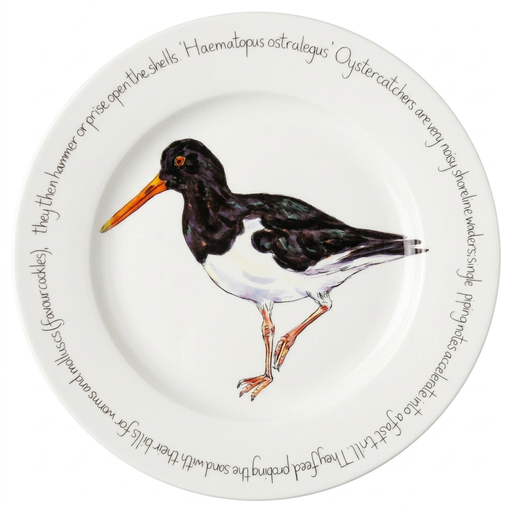 Oystercatcher Standing 30cm Flat Rimmed Plate
