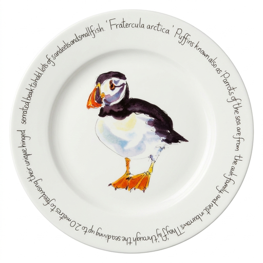 Puffin Standing 30cm Flat Rimmed Plate