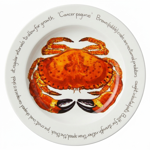 Crab 30cm Deep Rimmed Plate