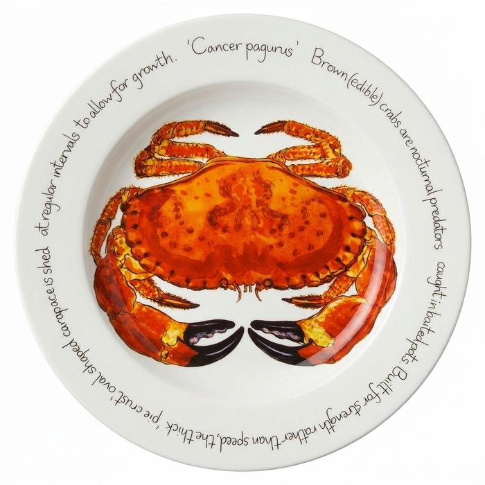 Crab 30cm Deep Rimmed Plate