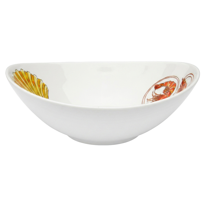 Shrimp & Scallop 18cm Oval Bowl styled on the table