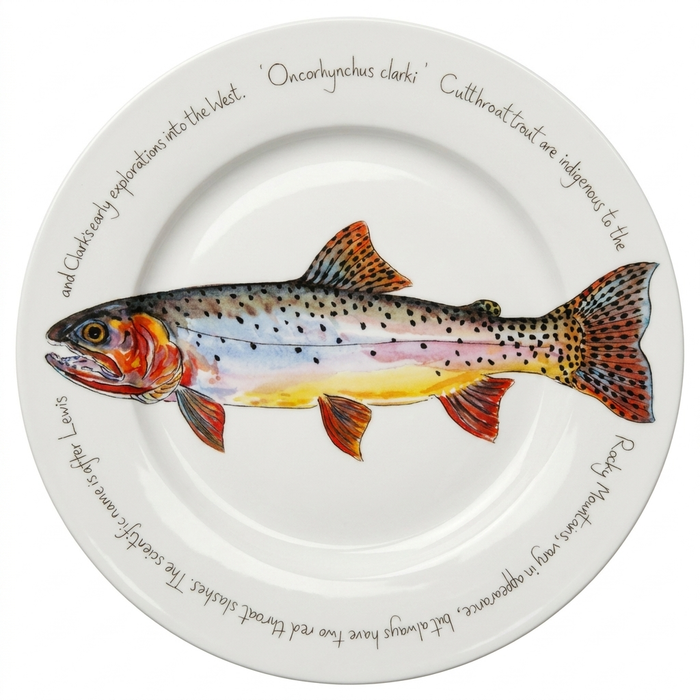 Cutthroat Trout 30cm Deep Rimmed Plate