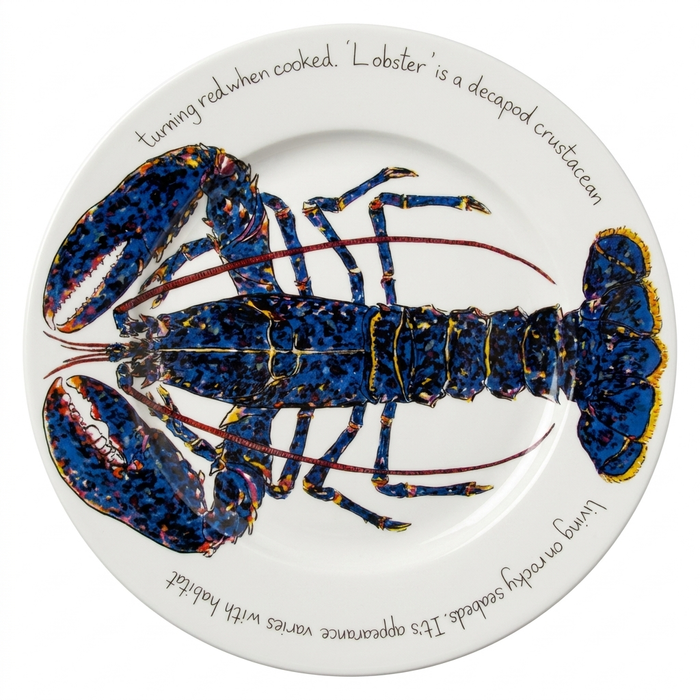 Blue Lobster 30cm Flat Rimmed Plate