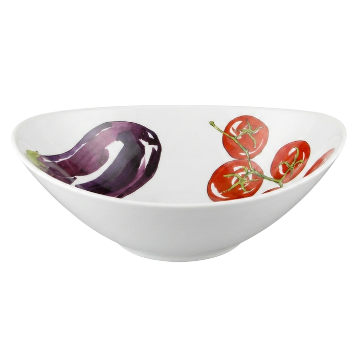 Vegetables 18cm Oval Bowl styled on the table