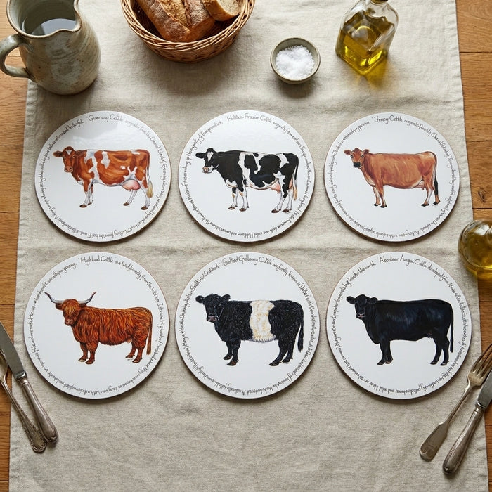Cattle Breeds Tablemat Set of 6 by Richard Bramble