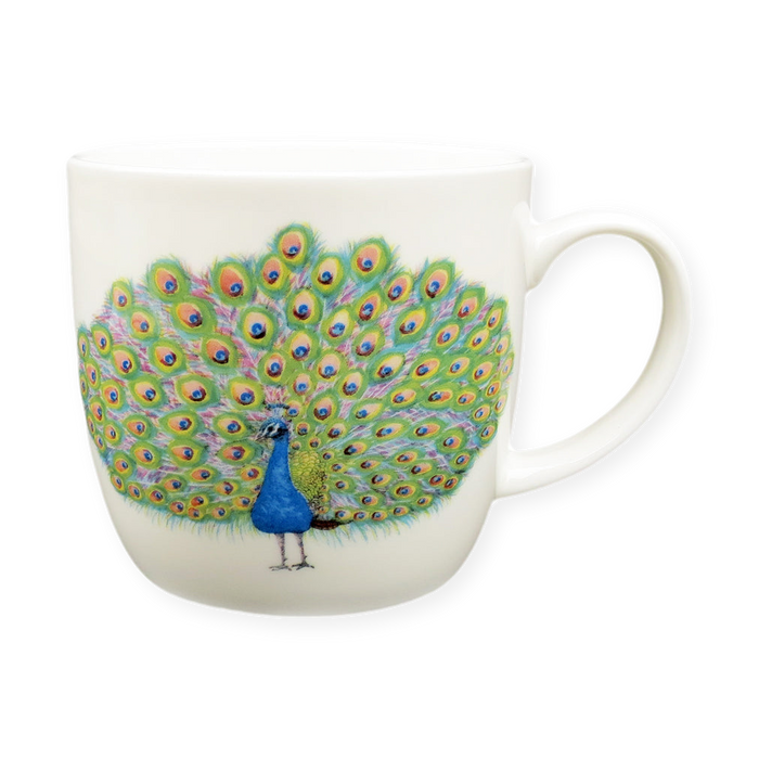 Peacock Mug (medium round sided)