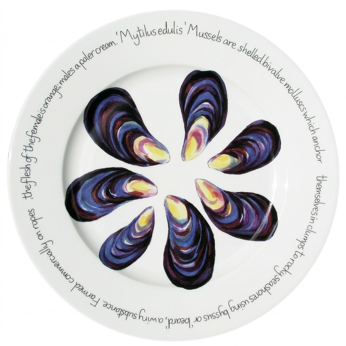 Mussels 30cm Flat Rimmed Plate