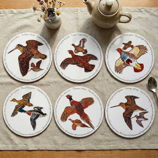 British Gamebirds Tablemat Set of 6 by Richard Bramble