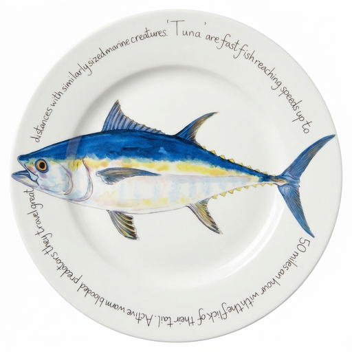 Bluefin Tuna 30cm Flat Rimmed Plate