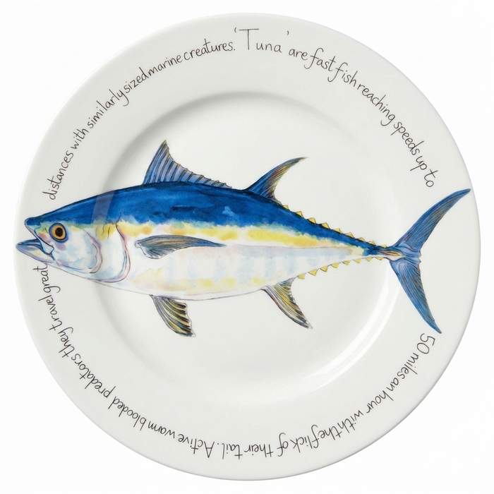 Bluefin Tuna 30cm Flat Rimmed Plate