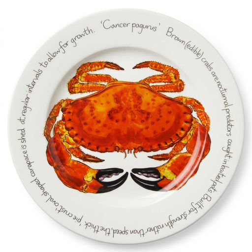 Crab 30cm Flat Rimmed Plate