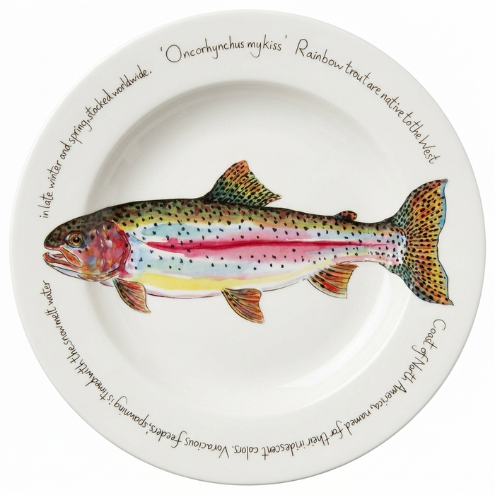 Rainbow Trout 30cm Deep Rimmed Plate