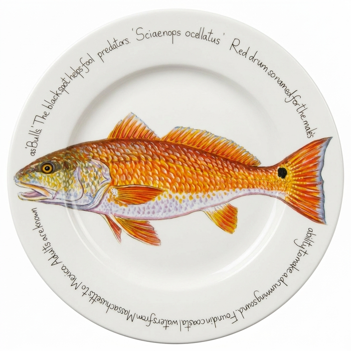 Red Drum 30cm Flat Rimmed Plate