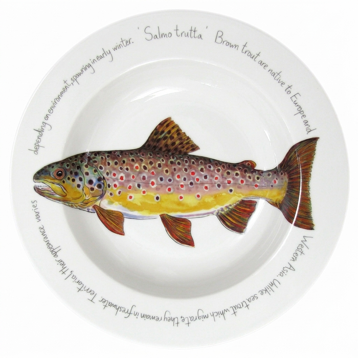 Brown Trout 30cm Deep Rimmed Plate
