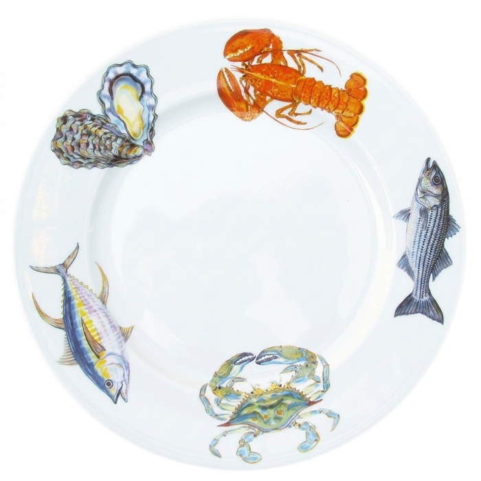 Fish & Shellfish US East Coast 30cm Flat Rimmed Plate