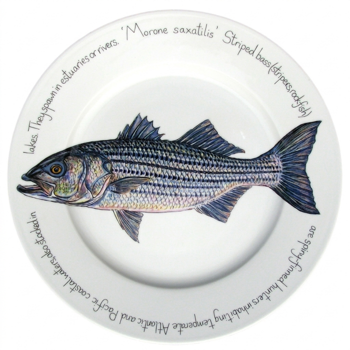 Striped Bass 30cm Flat Rimmed Plate