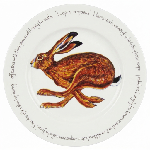 Hare Running 30cm Flat Rimmed Plate