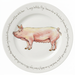 Large White Pig 30cm Flat Rimmed Plate