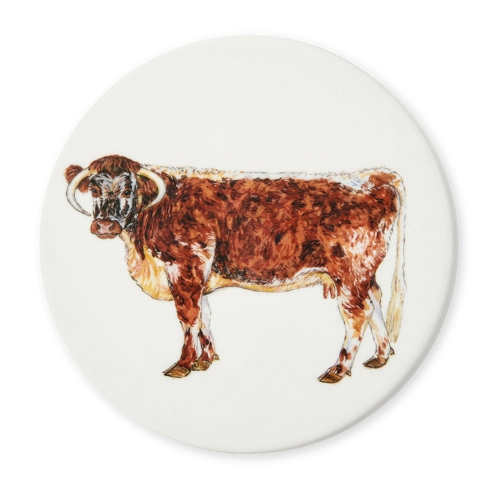 Richard Bramble Longhorn Cow Coaster