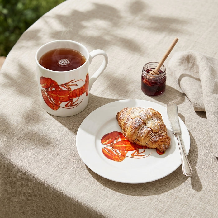 Red Lobster Mug & Side Plate Set styled on the table