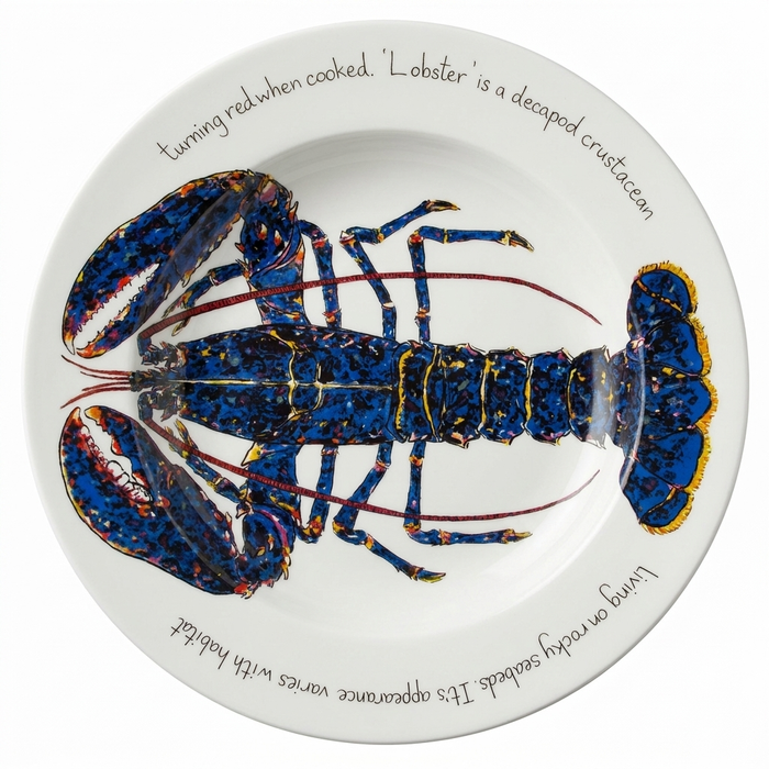 Blue Lobster 30cm Deep Rimmed Plate