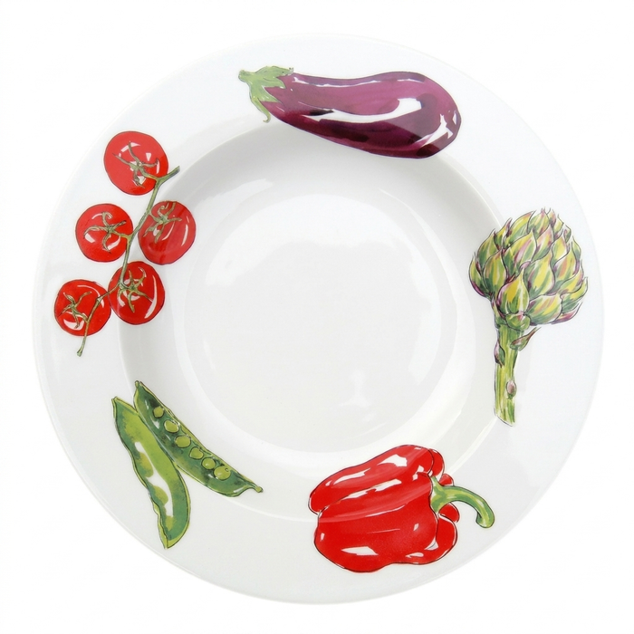 Vegetables 30cm Deep Rimmed Plate