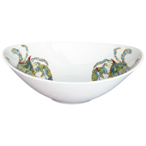 Blue Crab 18cm oval bowl