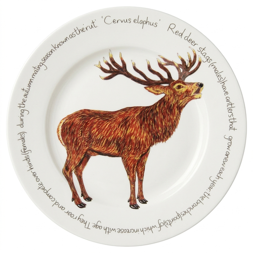 Stag Roaring 30cm Flat Rimmed Plate