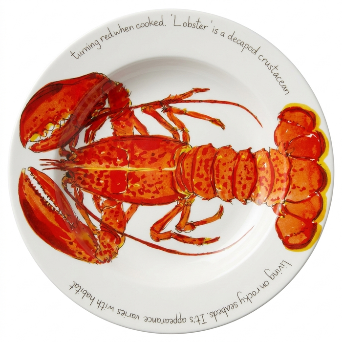 Red Lobster 30cm Deep Rimmed Plate