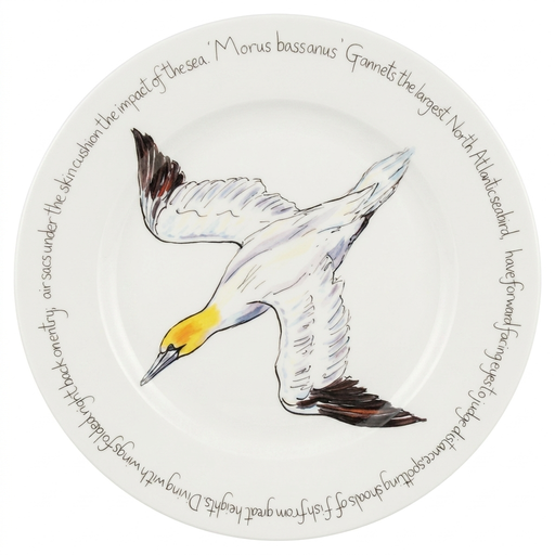 Gannet Diving 30cm Flat Rimmed Plate
