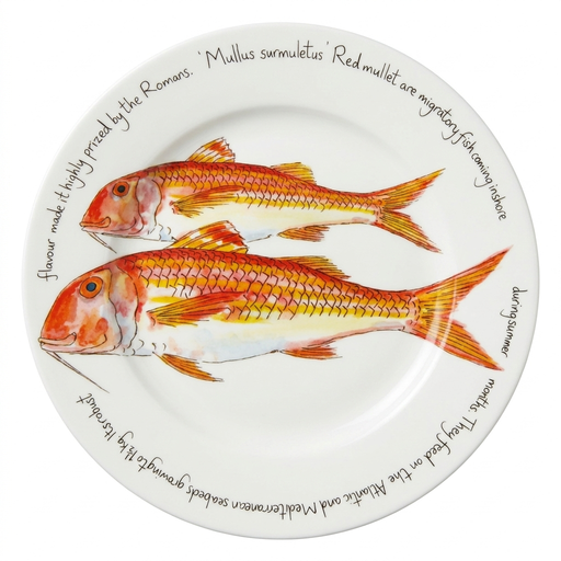 Red Mullet 30cm Flat Rimmed Plate