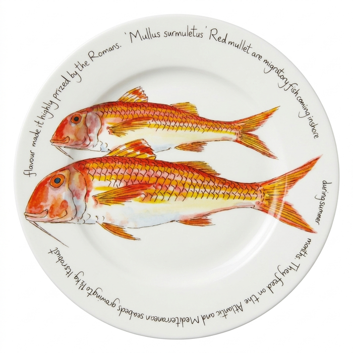 Red Mullet 30cm Flat Rimmed Plate