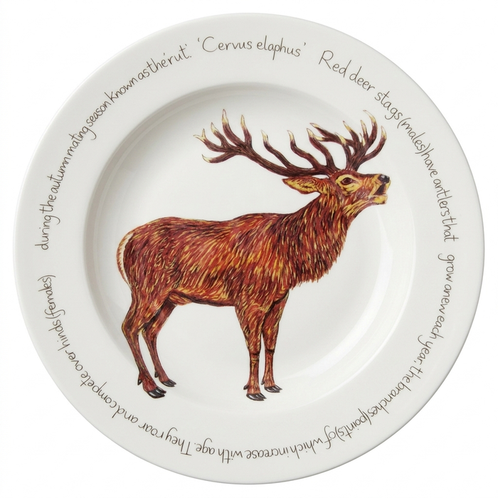 Stag Roaring 30cm Deep Rimmed Plate
