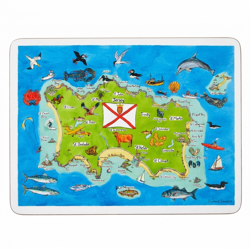 Jersey Island Map LARGE Tablemat