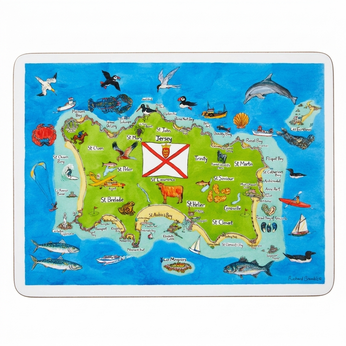 Jersey Island Map LARGE Tablemat