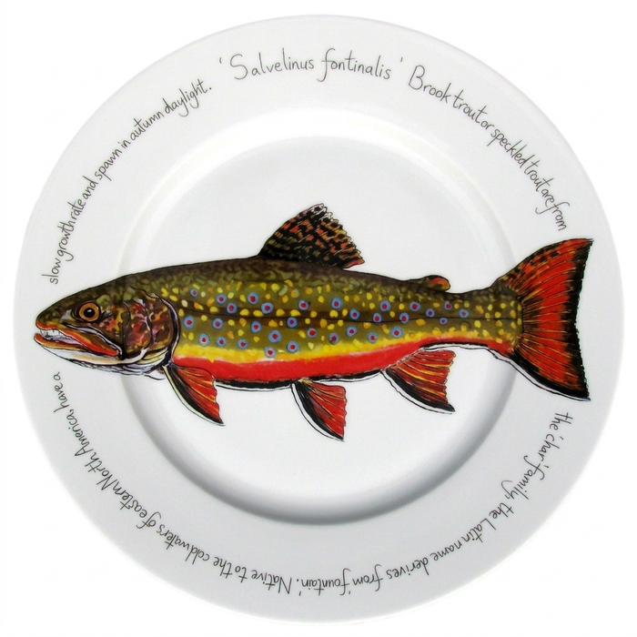 Brook Trout 30cm Flat Rimmed Plate